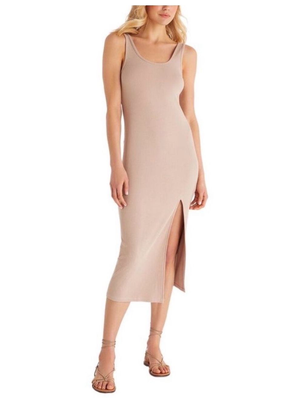 Z Supply Melina Rib Dress Maxi Beige Size Medium